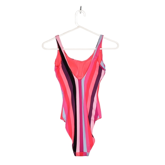 F&F Multi Neon Stripe Women's Swimsuit Size 2 XS - Picture 3 of 9